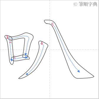 “「叭」的筆順”