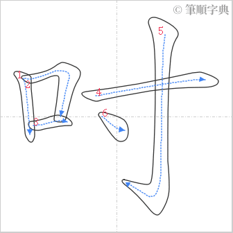 “「吋」的筆順”