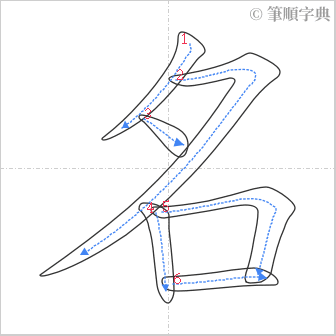 “「名」的筆順”