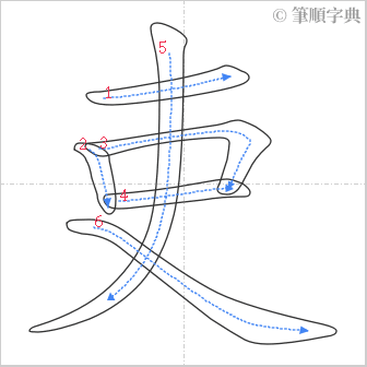 “「吏」的筆順”