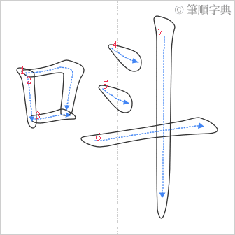 “「呌」的筆順”