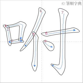 “「咐」的筆順”