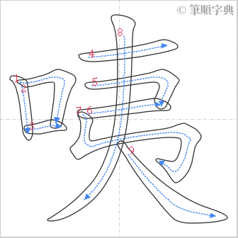 “「咦」的筆順”