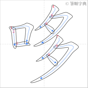 “「哆」的筆順”