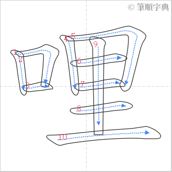 “「哩」的筆順”