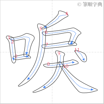 “「唳」的筆順”