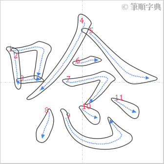 “「唸」的筆順”