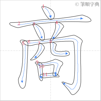 “「商」的筆順”