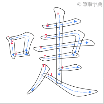 “「啑」的筆順”