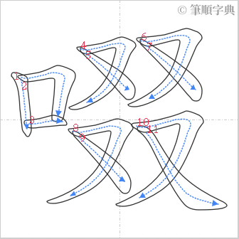 “「啜」的筆順”