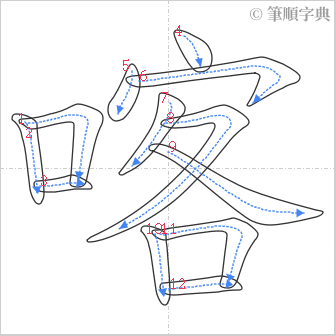 “「喀」的筆順”