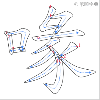 “「喙」的筆順”