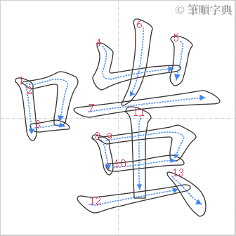 “「嗤」的筆順”