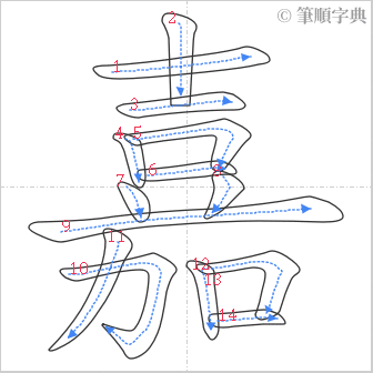 “「嘉」的筆順”