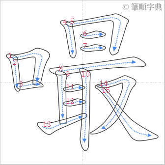 “「嘬」的筆順”