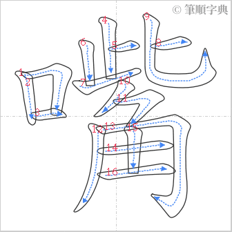 “「嘴」的筆順”