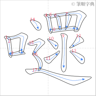 “「嚃」的筆順”