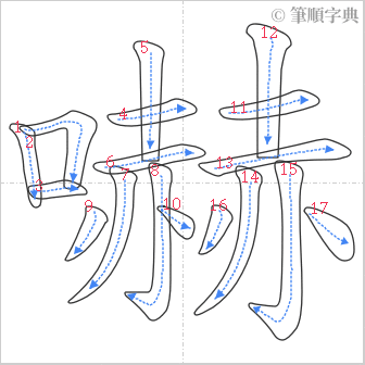 “「嚇」的筆順”