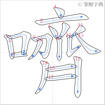 “「嚌」的筆順”