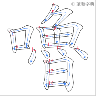 “「嚕」的筆順”