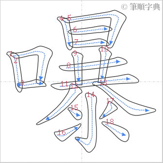 “「嚗」的筆順”