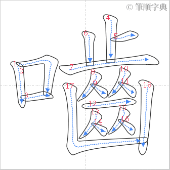 “「嚙」的筆順”