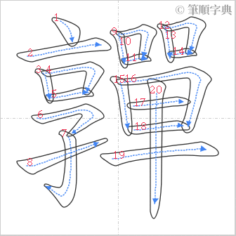 “「嚲」的筆順”