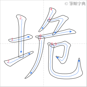 “「垝」的筆順”