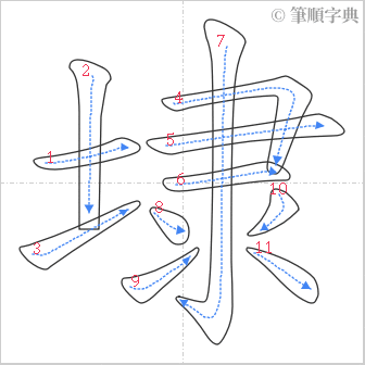 “「埭」的筆順”