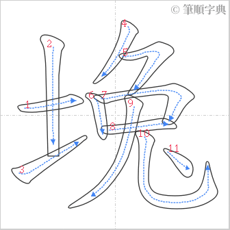 “「堍」的筆順”