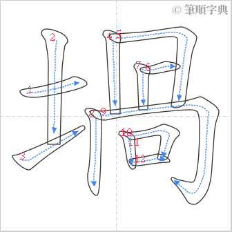 “「堝」的筆順”