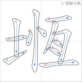 “「堩」的筆順”