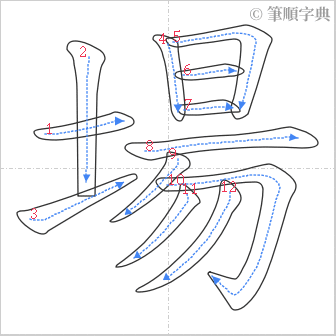 “「場」的筆順”