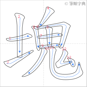 “「塊」的筆順”