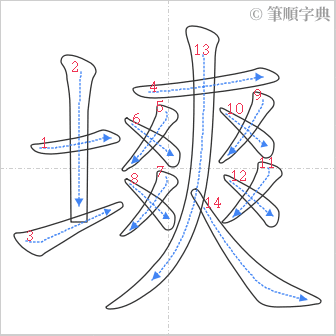 “「塽」的筆順”