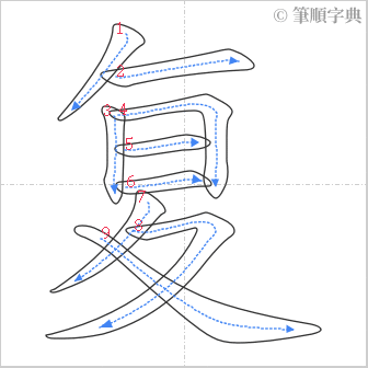 “「复」的筆順”