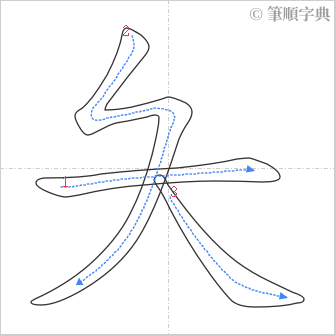 “「夨」的筆順”