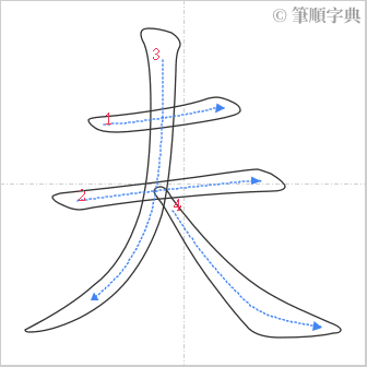 “「夫」的筆順”