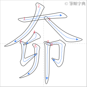 “「奅」的筆順”