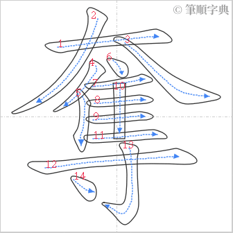 “「奪」的筆順”