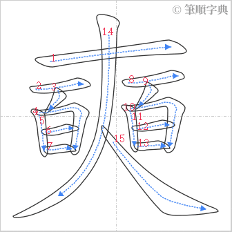 “「奭」的筆順”