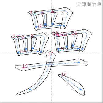 “「奰」的筆順”