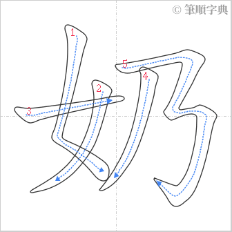 “「奶」的筆順”