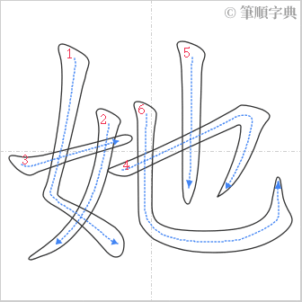 “「她」的筆順”