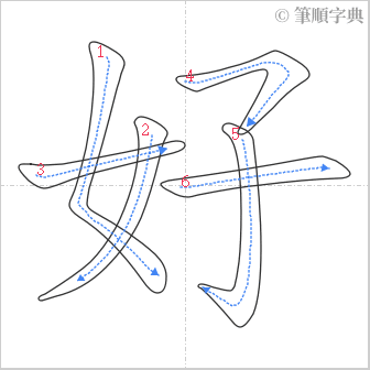 “「好」的筆順”