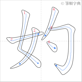 “「妁」的筆順”