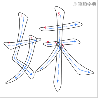 “「妺」的筆順”