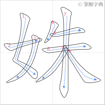 “「姝」的筆順”