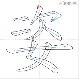 “「姿」的筆順”