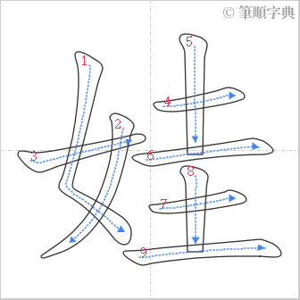 “「娃」的筆順”